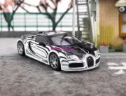 Mortal 1:64 Black White Veyron SS Racing Sports Model Diecast Metal Car