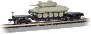 Bachmann US Army 52' Flatcar w/ Sheridan Tank - Black/Green - Ready to Run - N