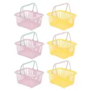 6PCS Mini Shopping Baskets with Handles Small Tiny Baskets, Purple Yellow