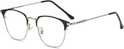 Daseeme Blue Light Blocking Glasses Photochromic Sunglasses Computer-Gaming Glasses Classic Half Frame UV-Ray Filter Lens Anti-Eye-Fatigue for Men Women|Three Colors Optional|Storage Box Drawstring Ba