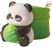 LeoLeoyy Cute Panda Pen Pencil Holder, Resin Desk Organizer, Multifunctional Stationery Pen Holder, Makeup Brush Holder for Home Office School Desktop Organization