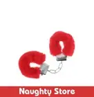 OUCH! Classic Fluffy Cuffs - Red Red Fluffy Restraints by Shots Toys