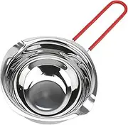 Generic Chocolate Melting Pot, 500ml Stainless Steel Baking Supplies Melting Bowl with Dual Spouts and Cool Handles for Candy Cheese Butter Candle Making