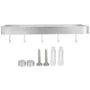 WallMounted Storage Rack Shower Shelf Multifunctional Storage Holder for Kitchen Bathroom(40cm Storage Rack with Hook )