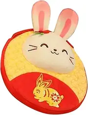 COMNESTBI Plush Rabbit Cross Body Bag Small Coin Storage Purse Chinese Year Present Cute Red Envelope for Shopping Travel and Daily Essentials