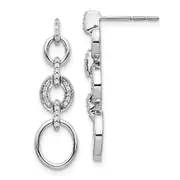 14K White Gold Lab Grown VS/SI+ G+ Diamond Fancy Dangle Earrings