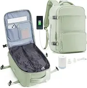 Vacuum Travel Backpack with Pump Vacuum Compression Seal Vacpack Airback Laptop Backpack for Women Men Carry on Backpack Personal Item Travel Bag Luggage Flight Approved Business Back Pack Mint Green