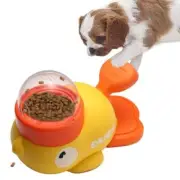 Yellow Duck Pet Feeder Cat Dog Interactive Toy Trainer Automatic Feeding'