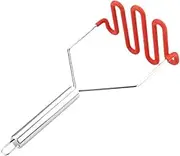 Vaveren Potato Ricer Food Crusher Multipurpose Tater Masher Lightweight Manual Sturdy Kitchen Utensil Egg Masher for Veggie Household, Red