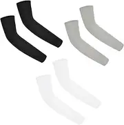[Weenwill] Arm Warmers for Children, 3 Pairs Arm Sleeves Children, Breathable Arm Warmers, Anti-UV Compression Arm Warmers for Basketball, Football, Baseball, Volleyball, Teenagers, Boys and Girls (4-7