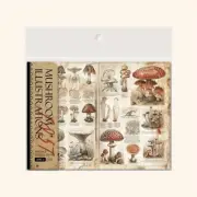 Vintage Style Mushroom Craft Paper Junk Journals Card Making Scrapbooking