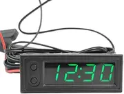 Car Clock Universal Automotive Digital Clock Date 3 in 1 LCD Display Electronic Temperature Noctilucent Trim Green Replacement Parts Accessories