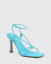Ranita Azure Blue Suede Stiletto Heel Sandal