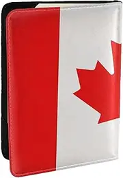 [JEJEA] Canadian Flag Print Travel Organizer Credit Cards Case Passport BookPassport Holder Cover Wallet forTraveling,, Black, One Size