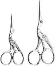2PCS Vintage Stork Shape Sewing Scissors Stainless Steel Tailor Scissors Sharp S