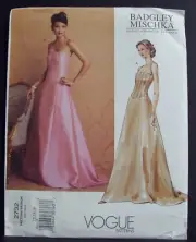 Vogue American Designer Badgley Mischka Gown Dress Sewing Pattern 12,14,16 2732