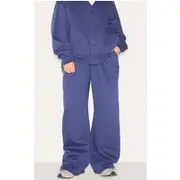 Petite Navy Wide Leg Elasticated Drawstring Track Pants, Navy