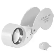 Jewellers Lens Glass Loupe 40X 25mm Eye Magnifier 2 LEDs Lights D6H58481