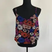 Loft Top Womens Small Button Front Cami Sleep Shirt Colorful Sleeveless NWT