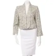 Alice + Olivia Amelia Metallic Tweed Blazer L