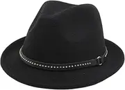 [Oshhni] Fedora Hat Short Brim Casual Western Cowboy Hat Sun Hats Classic Panama Hat Jazz Cap for Events Travel Cocktail Party Dress up