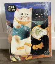 Clay Art Cat a Fish Chip Dip Large Serving Tray 16” Party Platter NEW