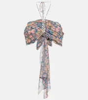 [Etro] Etro Printed halterneck crop top AU 14 multicoloured