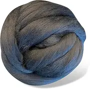 Revolution Fibers Black Wool Roving 8 Ounces | Premium Merino Roving Wool for Blanket 21 Micron | Soft Spinning Wool Top, Chunky Roving Yarn, Needle & Wet Felting, Hand Spinning & Weaving
