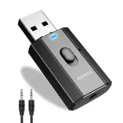 Bluetooth 5.0 Car Adapter, Mini Stereo Transmitter Receiver Wireless 3.5mm Au...