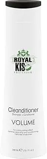 Royal KIS Volume Cleanditioner - 2 in 1 Shampoo & Conditioner - 300ml - Fine and Lifeless Hair - with Keratin and Caffeine - Silicone Free
