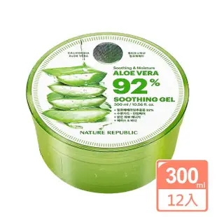 【NATURE REPUBLIC】92%蘆薈補水修護保濕凝膠(300mlX12入 箱購)