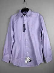 Kenneth Cole Men’s Dress Shirt Size 16 32/33 Lilac Stripe Slim Fit 3863