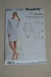 Simplicity 8375 sewing pattern, womens knit dress & top, size XXS-XXL