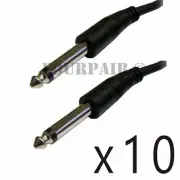 10 PACK - 3Ft 1/4" Mono Male to Male Audio Patch Cable Guitar AMP Speaker PA