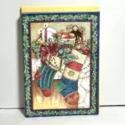 Vintage Paper Magic Group Stockings Christmas Cards With Envelopes set of 10