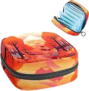 Period Bag,Sanitary Napkin Storage Bag,Autumn Background,Tampon Holder for Purse