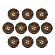 10pcs Resin Sewing Button, 30mm 1 3/16" 4-Hole Round Coat Button, 5#Coffee Brown