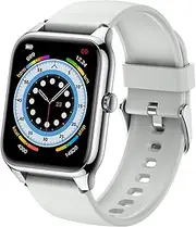 Seiconer Stylish Silver Smart Watch Women 1.79" Retina AMOLED Display, Bluetooth Call,Digital Waterproof Sports Hear Rate Blood Oxygen Blood Pressure Sleep Monitor for Fitness Enthusiasts