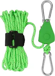 1/6Pcs Ratchet Pulley Camping Rope, 4mm Reflective Guy Lines, Adjustable Tent Guide Rope, Ultralight Tent Cords, Outdoor Tent Guy Ropes, Reusable Guy Cord, Camping Pulley Rope for Fishing Hiking