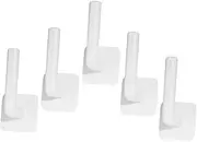 5pcs Nail- Wall Hooks Wall Mount Hook Hanger Self Adhesive Hook Sticky Wall Hooks Sticky Hooks for Hanging Key Hooks Plastic White Small Sticky Hook Coat