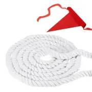 10' Tug of War Rope for Adults Teen Twisted Cotton Rope with Flag White
