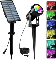 T-Sun Solar Garden Spot Lights, LED Solar Light Outdoor Waterproof Auto ON/Off for Garden, Driveway, Pathway, Pool Area Decorations(RGB)