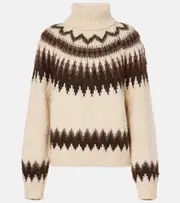 [Polo Ralph Lauren] Polo Ralph Lauren Intarsia wool-blend turtleneck sweater AU 18 beige