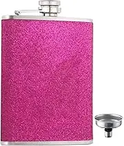 Liquor Alcohol Flask,Hip Flask 8oz Alcohol Flask with Funnel - Glitter Drinking Pot Leak-Proof Portable Liquor Flask for Whisky & Wine