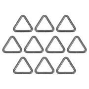 10 Pcs Metal Triangle Ring Buckle, 1 1/4" Belt Fastener Connectors, Dark Grey