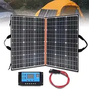 Folding Solar Charger Monocrystalline 200W 18V, Flexible Battery Solar Charger with Controller 2 USB Output for Camping RV Boat Rv Trailer Emergency Power