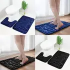 2Piece Bath Mat Set Memory Foam Pedestal Non Slip Bathroom Mats Soft ToiletPR