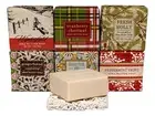 Set of 6 Greenwich Bay Shea Butter CHRISTMAS Spa Soap, 1.9 oz. with Soap Saver