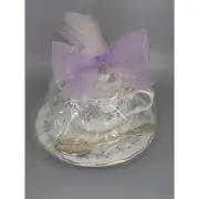Teacup Gift Set Truly Tasteful Vintage Saucer Spoon Tea Floral White Gold High