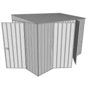 Build-a-Shed 1.5 x 3 x 2m Hinged Door Tunnel Shed with 2 Hinged Side Doors - Zinc